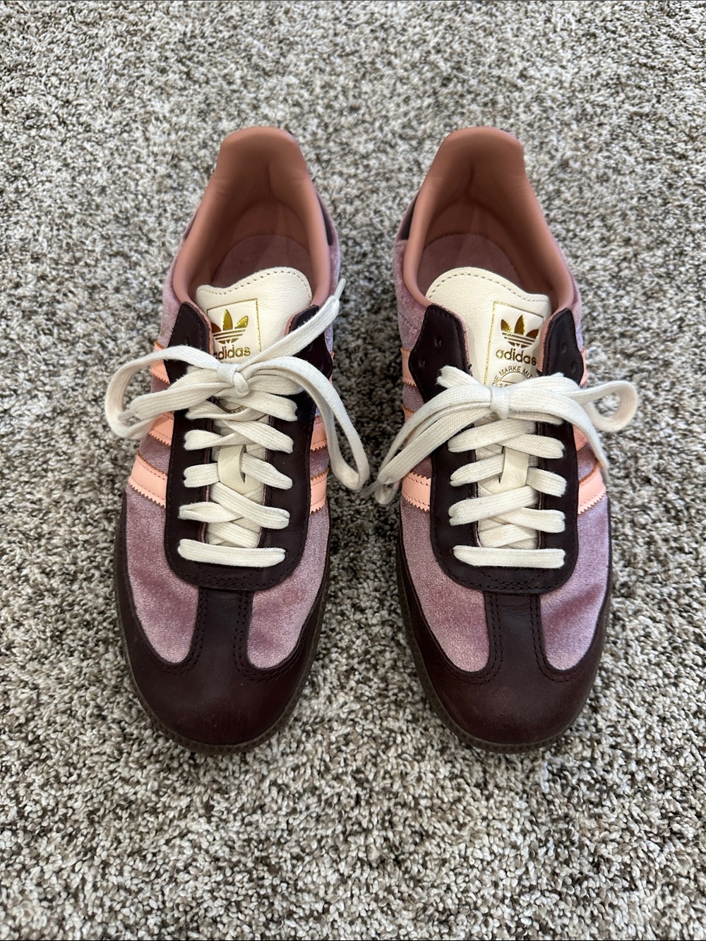 adidas Women's Burgundy and Pink Velvet Casual Sneakers